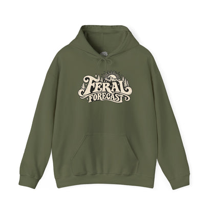 Feral Forecast hoodie | Retro sun illustration, nature-inspired design
