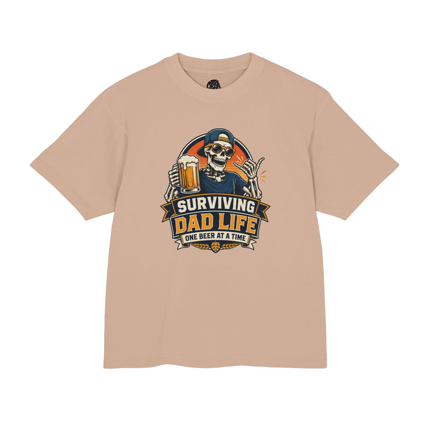 Surviving Dad Life Beer Skeleton Tee | Dad Camping BBQ Father's Day