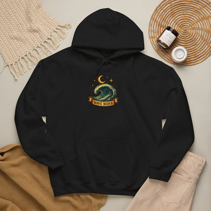 Tarot Surf Hoodie — The Wave Rider Skeleton Surfing Fish, Celestial Ocean Pullover