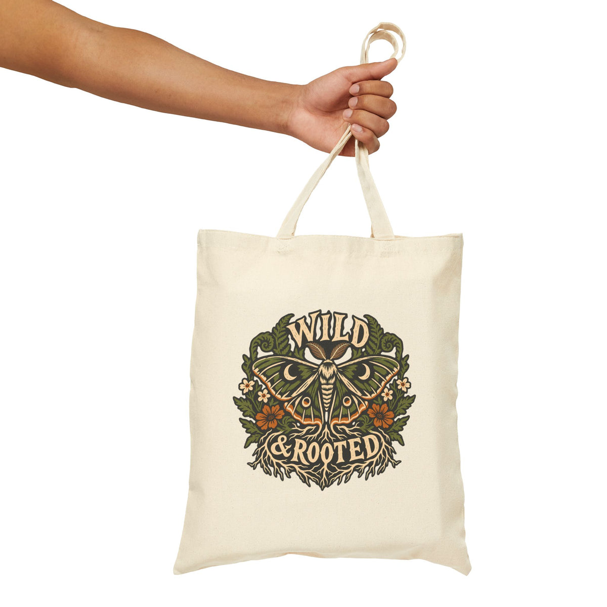 Tote Bag — Wild & Rooted Moth Illustration Canvas Tote