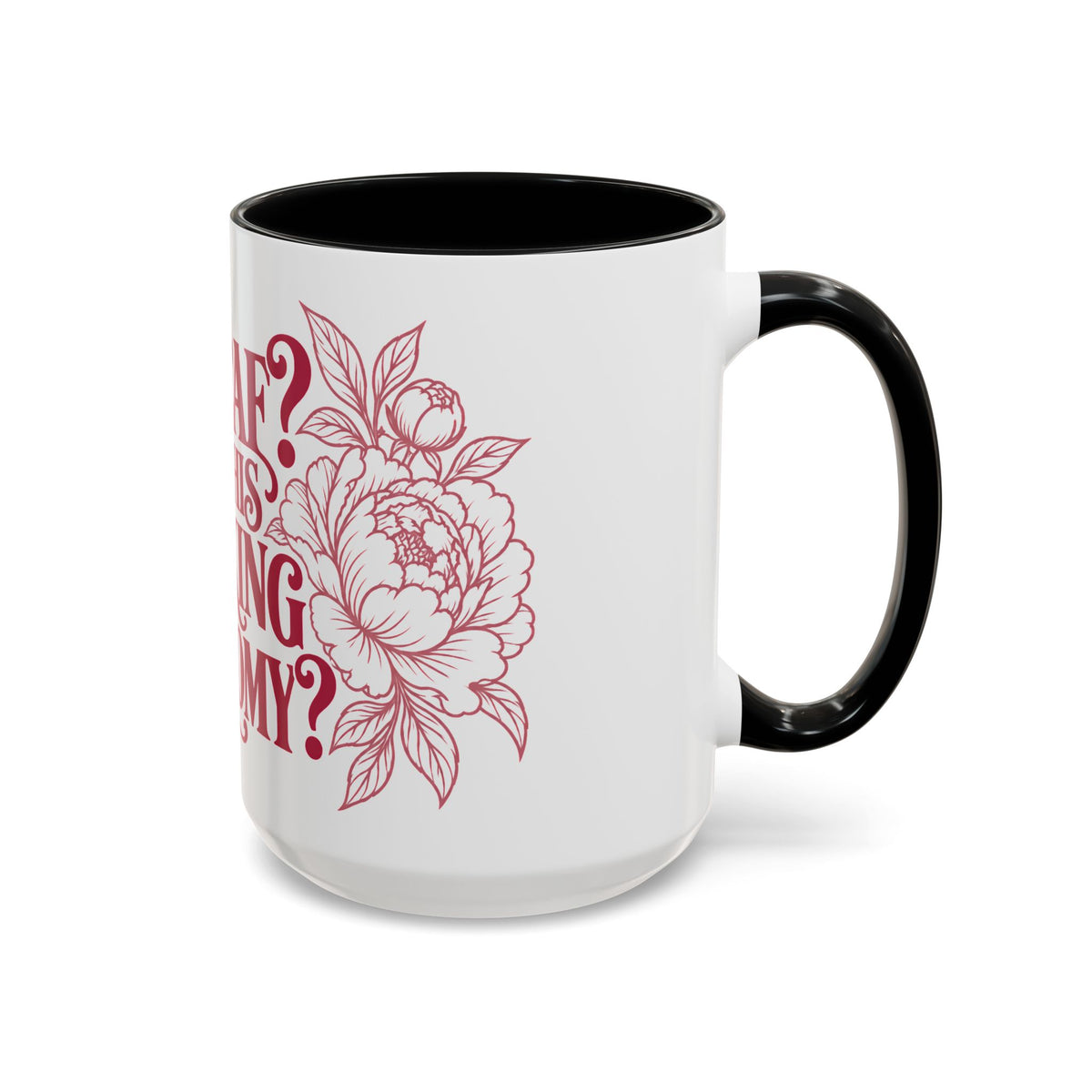 Funny Coffee Mug — “Decaf? In This Fucking Economy?” Accent Ceramic Mug (11/15oz)