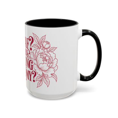 Funny Coffee Mug — “Decaf? In This Fucking Economy?” Accent Ceramic Mug (11/15oz)