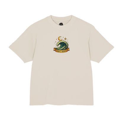Wave Rider Surf Skeleton Tee — Retro Night Surf Graphic T-Shirt