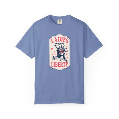 Ladies Love Liberty Statue of Liberty Tee — Fourth of July Independence Day