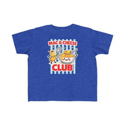 Mac & Cheese Club Toddler Tee — Cute Kids Food Graphic Shirt