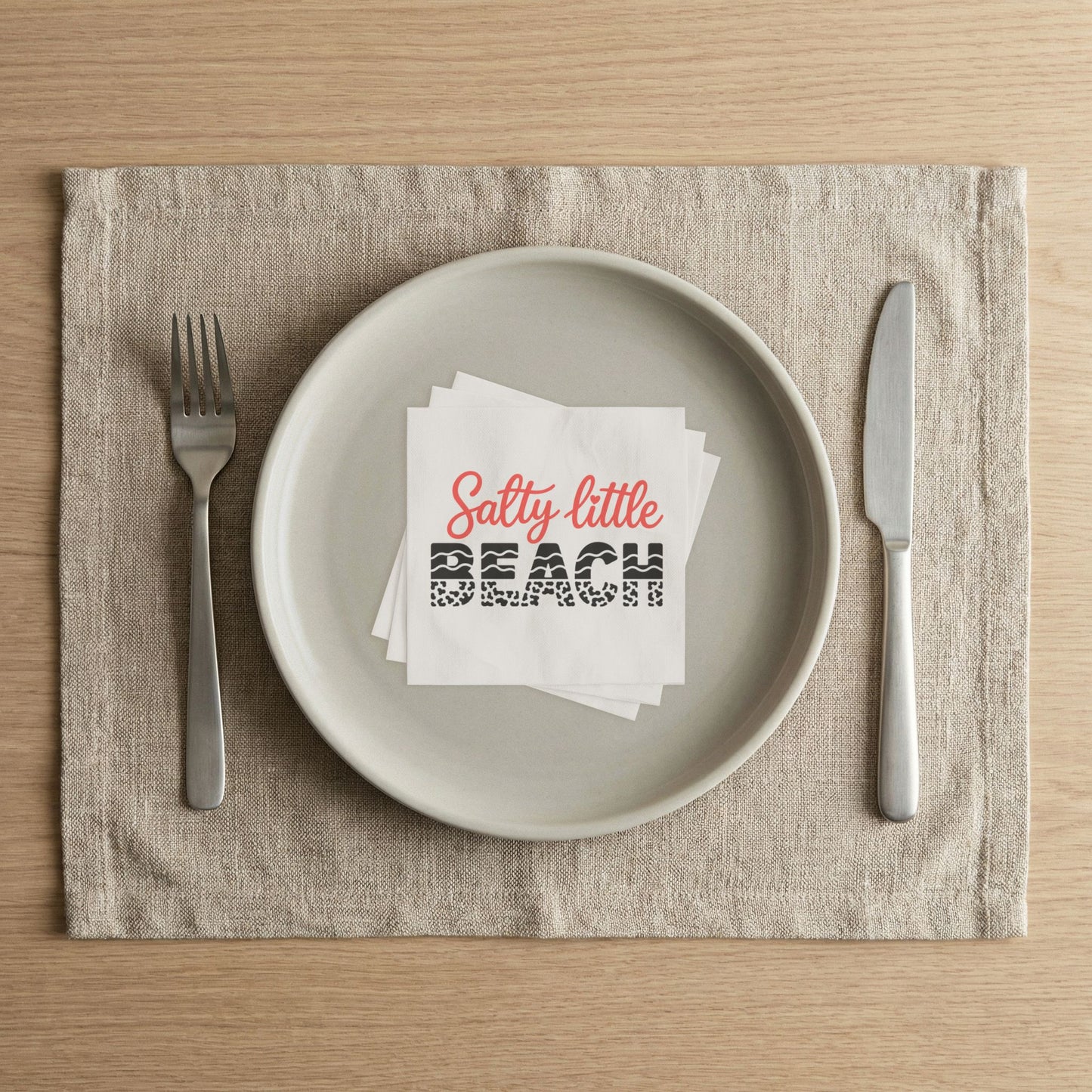 Salty Little Beach Napkins Napkins | Coastal Party Cocktail Napkins