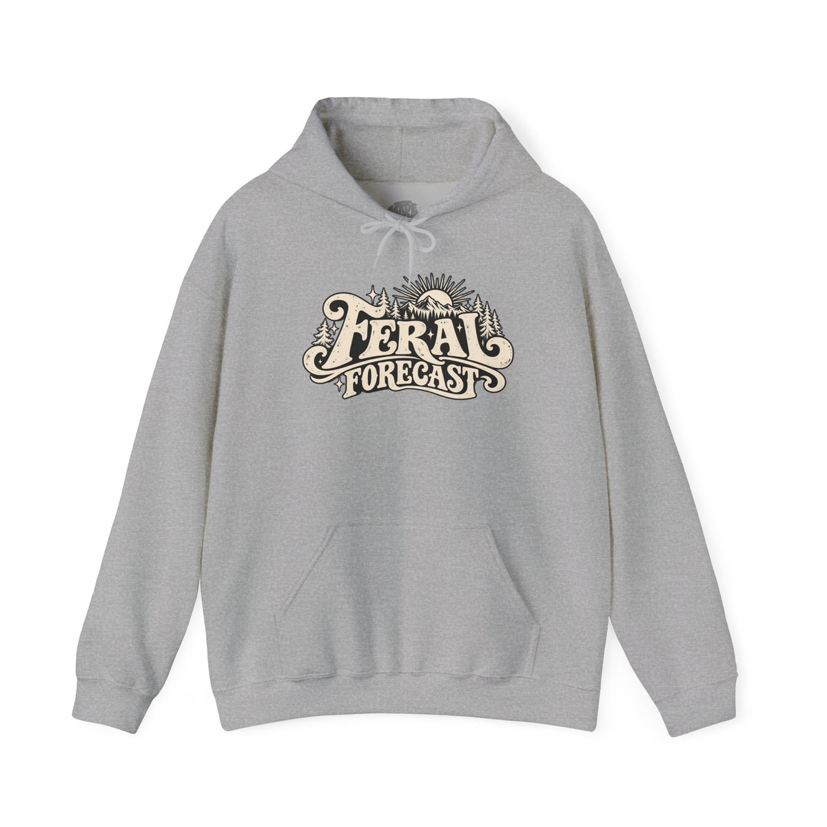 Feral Forecast hoodie | Retro sun illustration, nature-inspired design