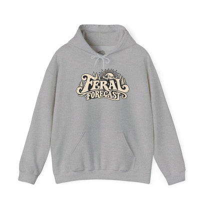 Feral Forecast hoodie | Retro sun illustration, nature-inspired design