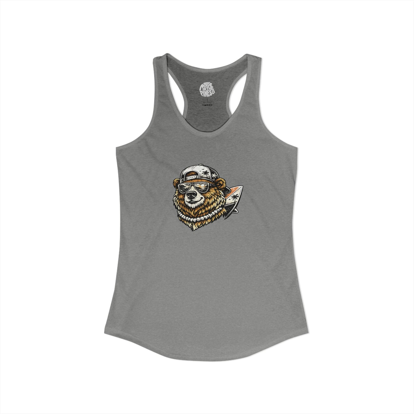 Surfer Bear Racerback Tank