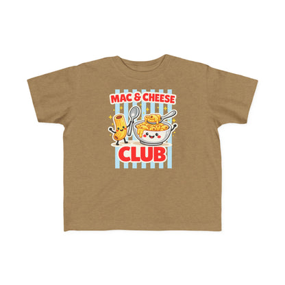 Mac & Cheese Club Toddler Tee — Cute Kids Food Graphic Shirt