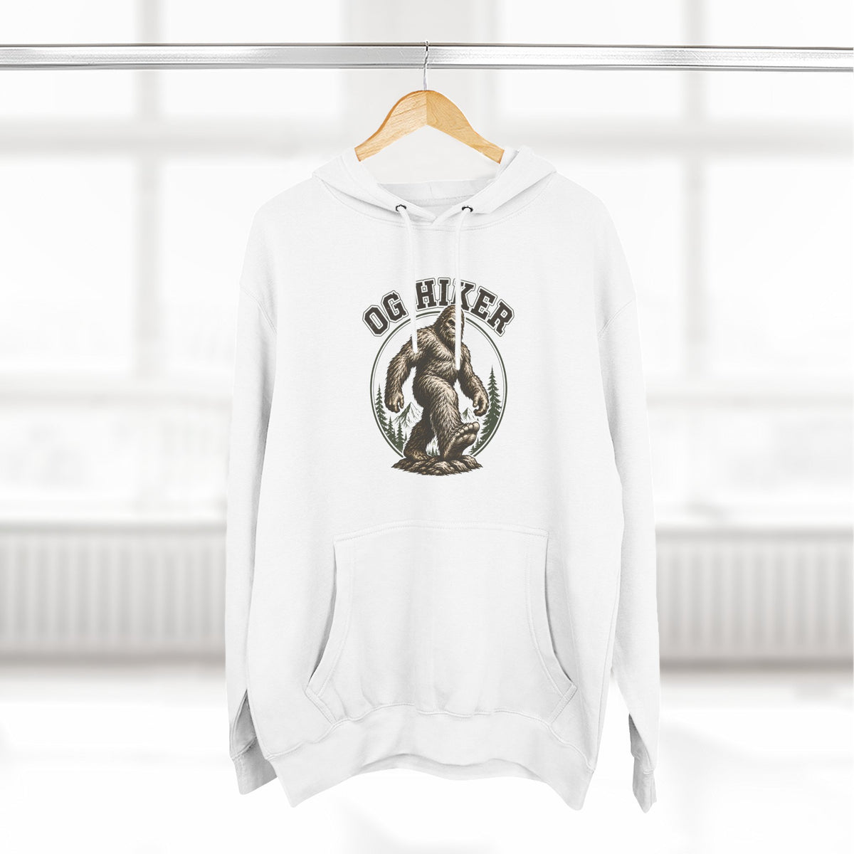 Bigfoot OG Hiker Fleece Hoodie — Vintage Sasquatch Graphic Pullover