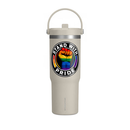 Pride Fist 32oz Tumbler — "Stand With Pride" Insulated Travel Cup