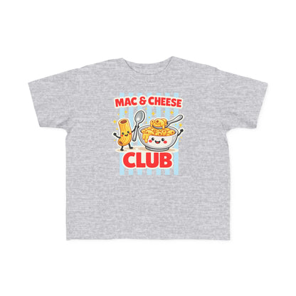 Mac & Cheese Club Toddler Tee — Cute Kids Food Graphic Shirt