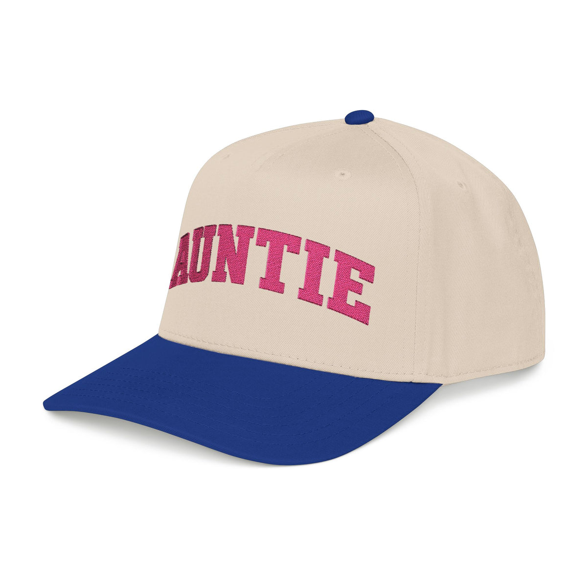 Auntie Baseball Cap — Pink Text Mid-Profile Hat