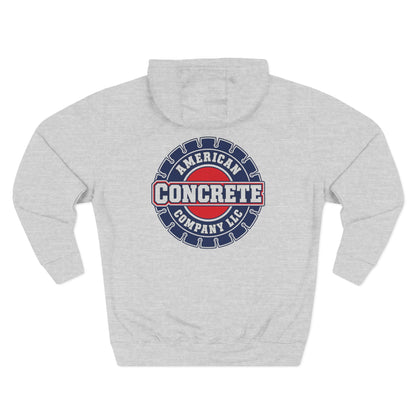 American Concrete Logo Hoodie | Flag and Gear Construction Design