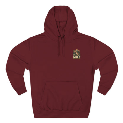 Fishing Hoodie — 'MILF (Man I Love Fishing)' Retro Trout Graphic