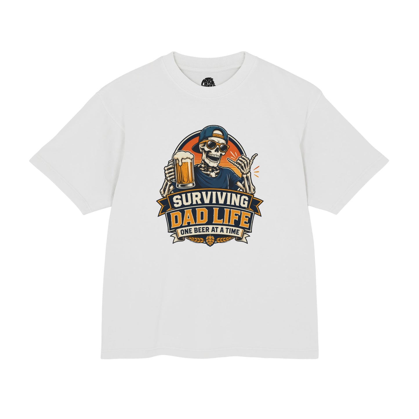 Surviving Dad Life Beer Skeleton Tee | Dad Camping BBQ Father's Day