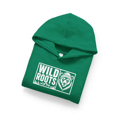 Wild Roots Bear Toddler Hoodie — Kids Pullover Fleece Hooded Sweatshirt