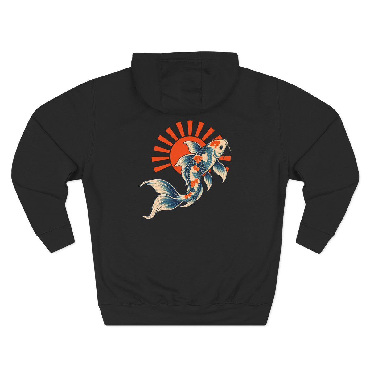 Koi Fish Rising Sun Hoodie | Japanese Koi Graphic Pullover