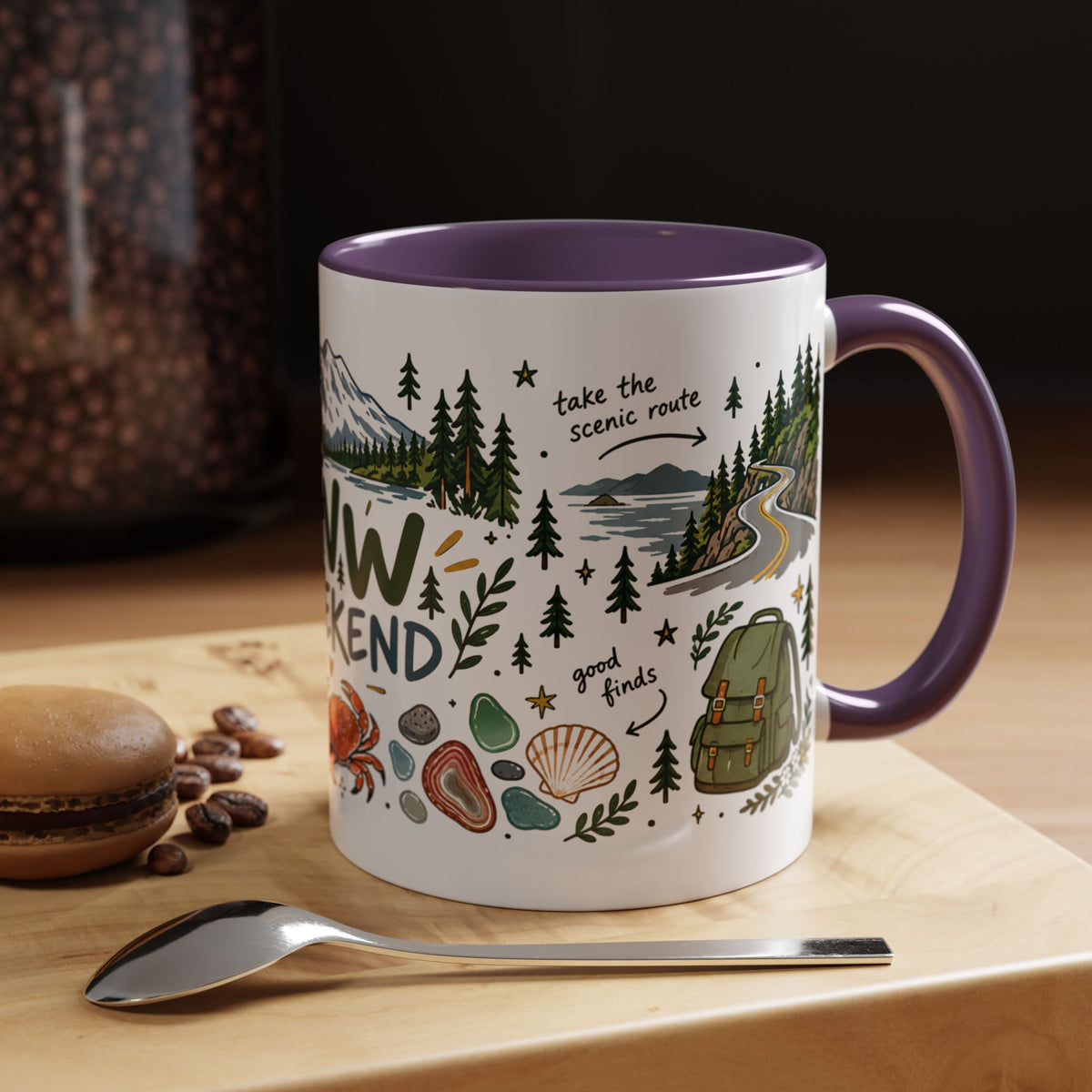 PNW Weekend Accent Coffee Mug — Pacific Northwest Adventure Travel Design (11/15 oz)