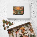 Psychedelic Sun Jigsaw Puzzle, Hippie Mushroom Art, Groovy Mountain Landscape, Boho Nature Puzzle, Gift for Puzzle Lovers