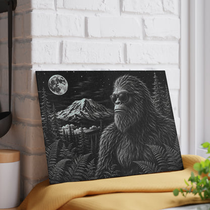 Glass Cutting Board — Sasquatch Forest Moon Design