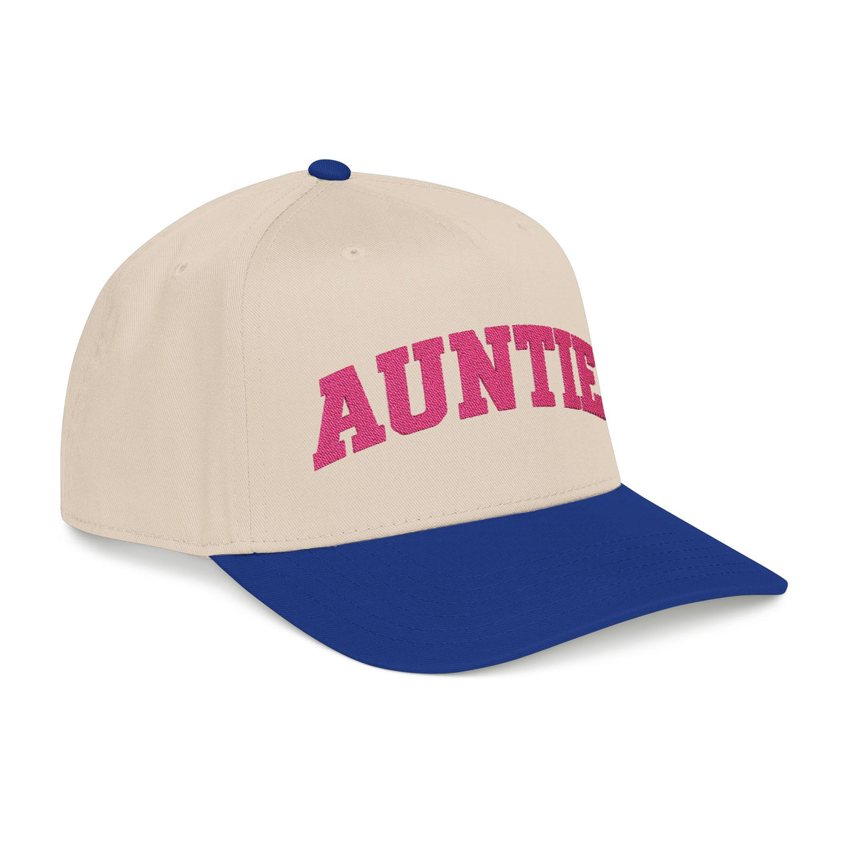 Auntie Baseball Cap — Pink Text Mid-Profile Hat