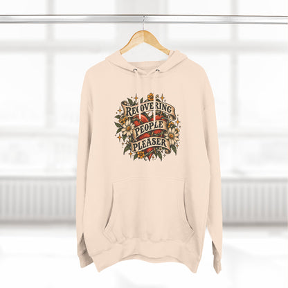 Recovering People Pleaser Hoodie — Vintage Floral Self-Care Pullover