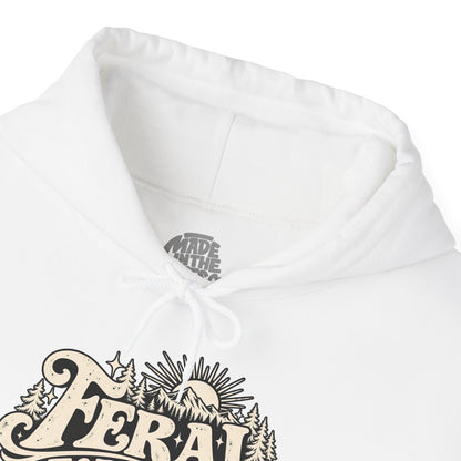 Feral Forecast hoodie | Retro sun illustration, nature-inspired design