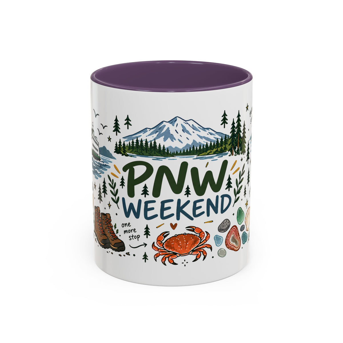 PNW Weekend Accent Coffee Mug — Pacific Northwest Adventure Travel Design (11/15 oz)