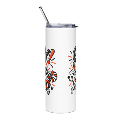 Game Day 20oz Stainless Steel Tumbler — Cute Football & Fan Foam Finger Design