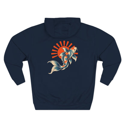 Koi Fish Rising Sun Hoodie | Japanese Koi Graphic Pullover