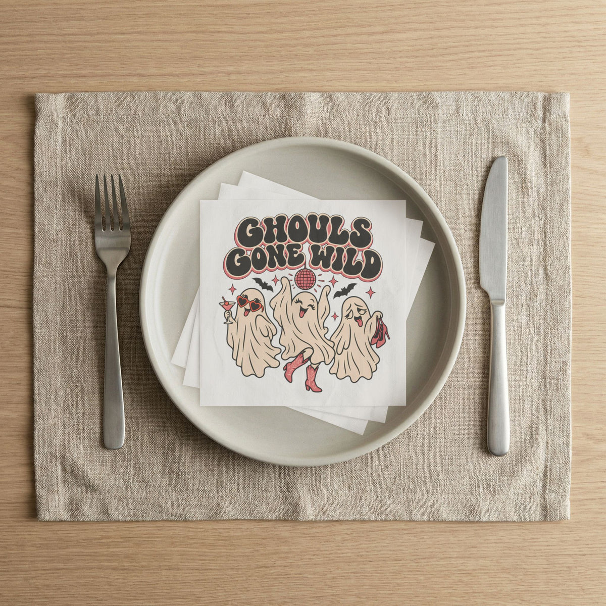 Ghouls Gone Wild Cocktail Napkins — Halloween Party Beverage Napkins