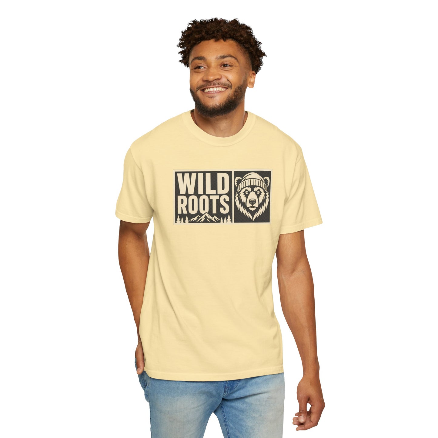 Wild Roots Bear Logo T-Shirt | Mountain Nature Outdoors, Comfort Colors
