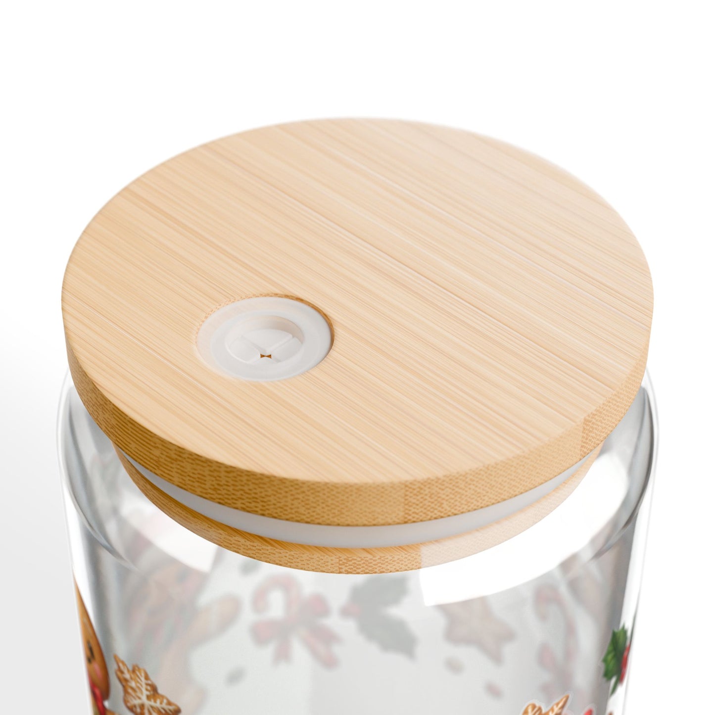 Gingerbread Holiday Sipper Glass — 16oz Festive Cookie Drink Tumbler