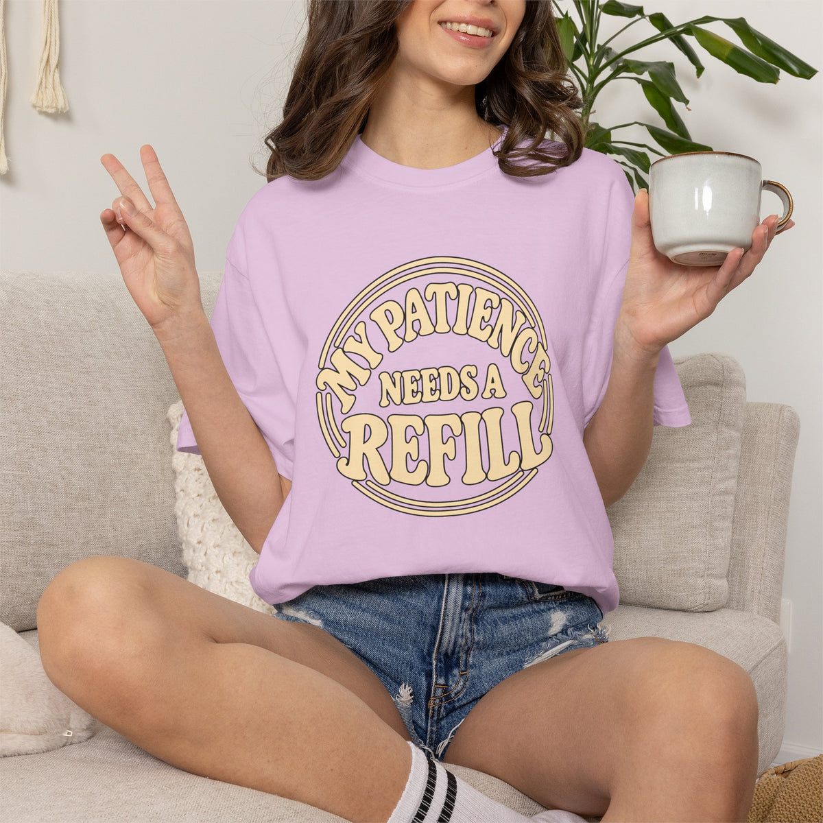 T-Shirt — “My Patience Needs a Refill” Retro Graphic Tee