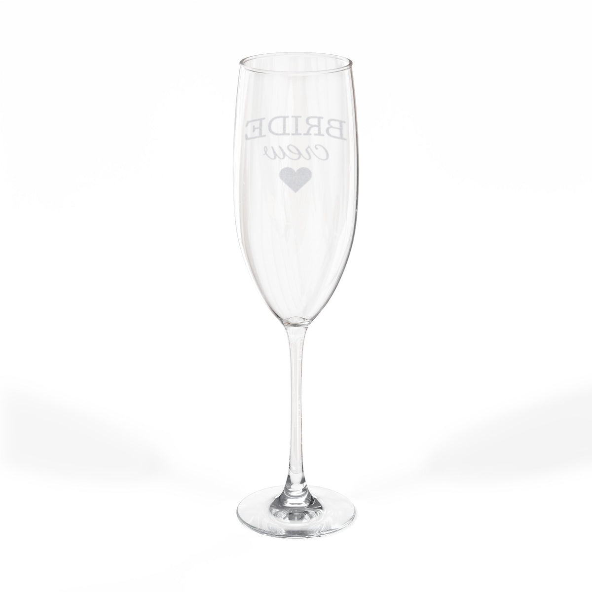 Engraved 'Bride' 8oz Champagne Flute — Wedding & Bachelorette Toast Glass