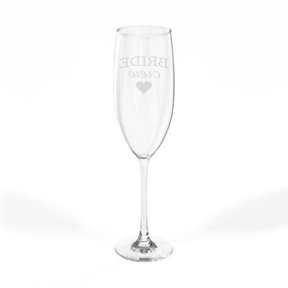 Engraved 'Bride' 8oz Champagne Flute — Wedding & Bachelorette Toast Glass