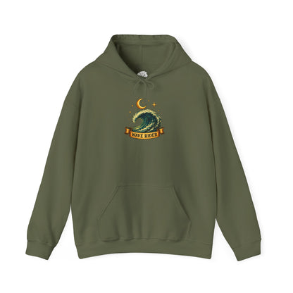 Tarot Surf Hoodie — The Wave Rider Skeleton Surfing Fish, Celestial Ocean Pullover