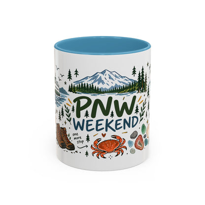 PNW Weekend Accent Coffee Mug — Pacific Northwest Adventure Travel Design (11/15 oz)