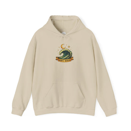 Tarot Surf Hoodie — The Wave Rider Skeleton Surfing Fish, Celestial Ocean Pullover
