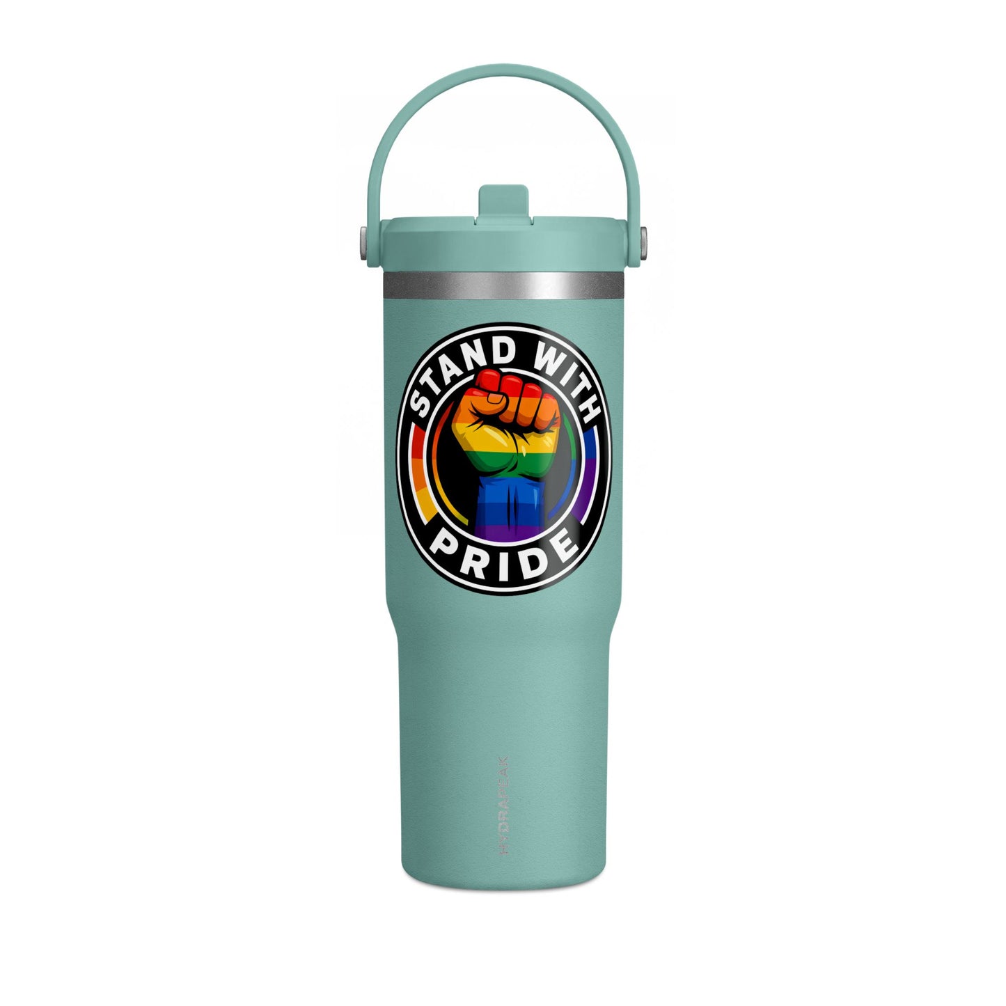Pride Fist 32oz Tumbler — "Stand With Pride" Insulated Travel Cup