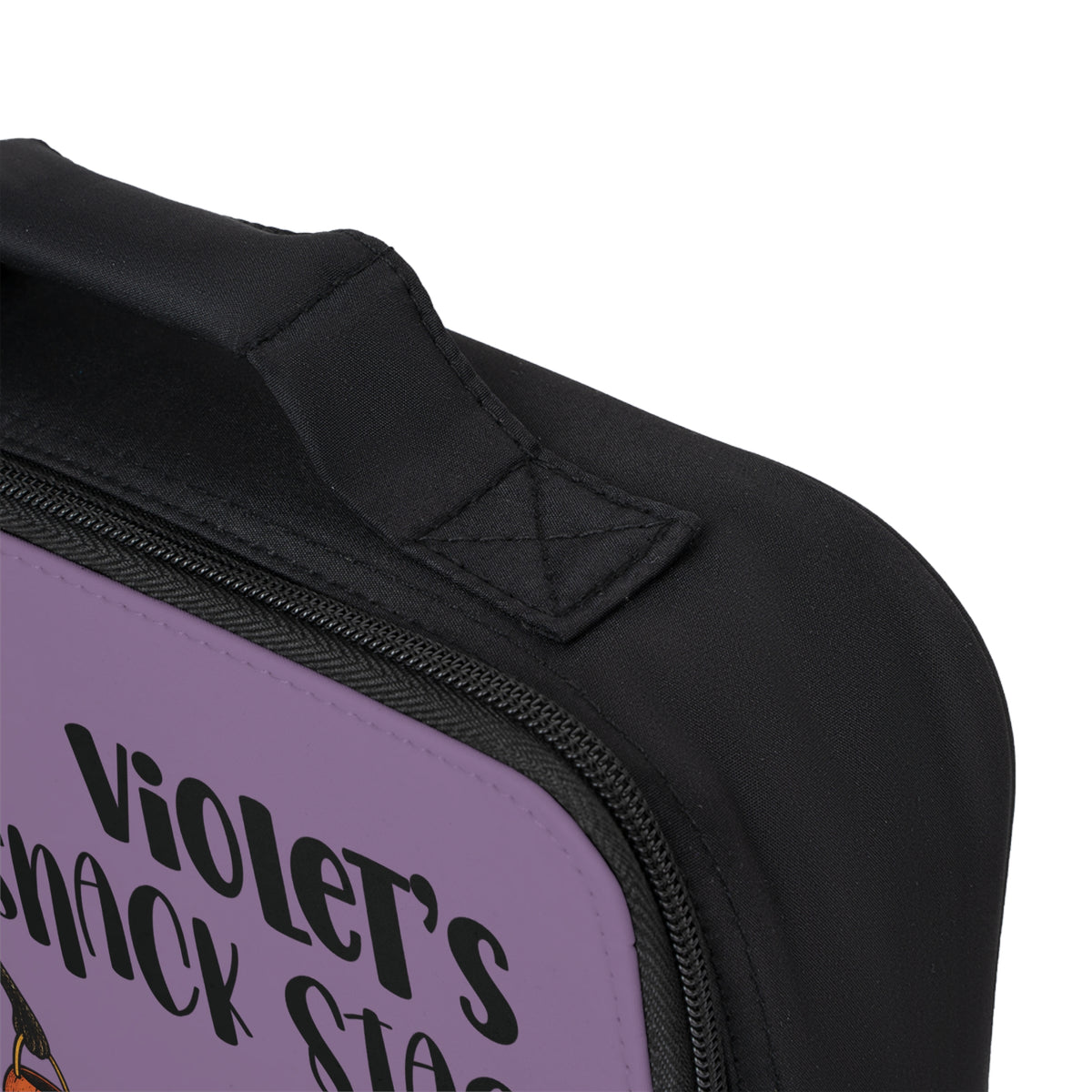 Personalized Halloween Cat Lunch Bag, Custom Name Snack Stash, Purple Retro Black Cat Lunchbox, Spooky Gift for Cat Lovers