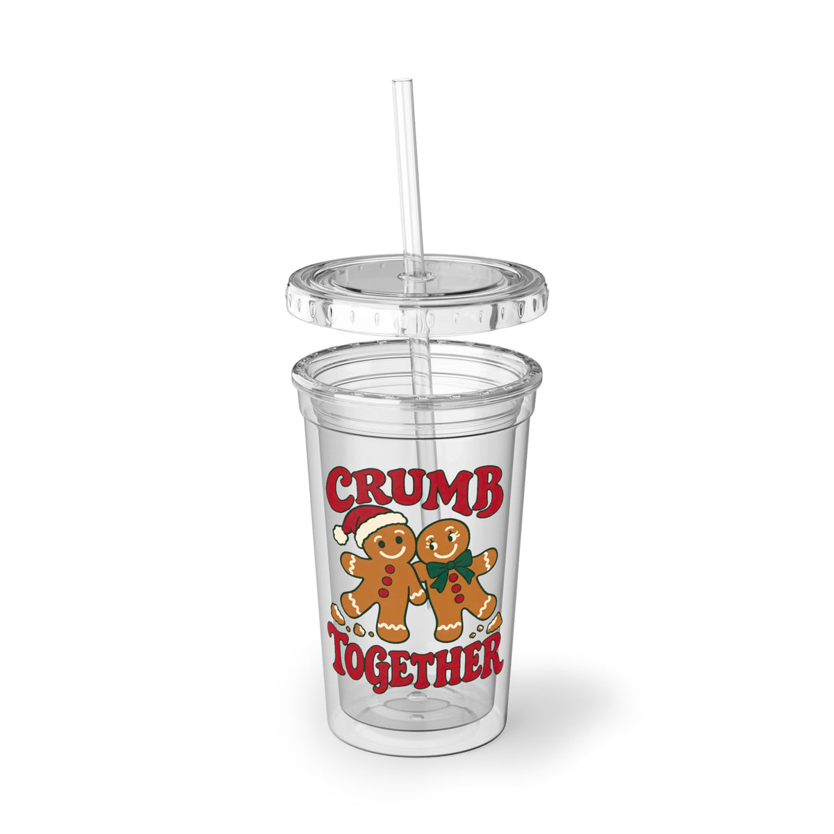 Crumb Together Gingerbread Couple Acrylic Cup | Holiday Christmas Tumbler