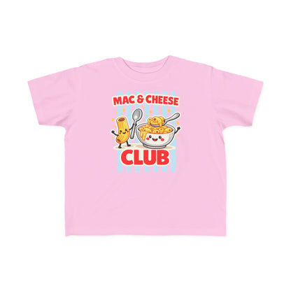 Mac & Cheese Club Toddler Tee — Cute Kids Food Graphic Shirt