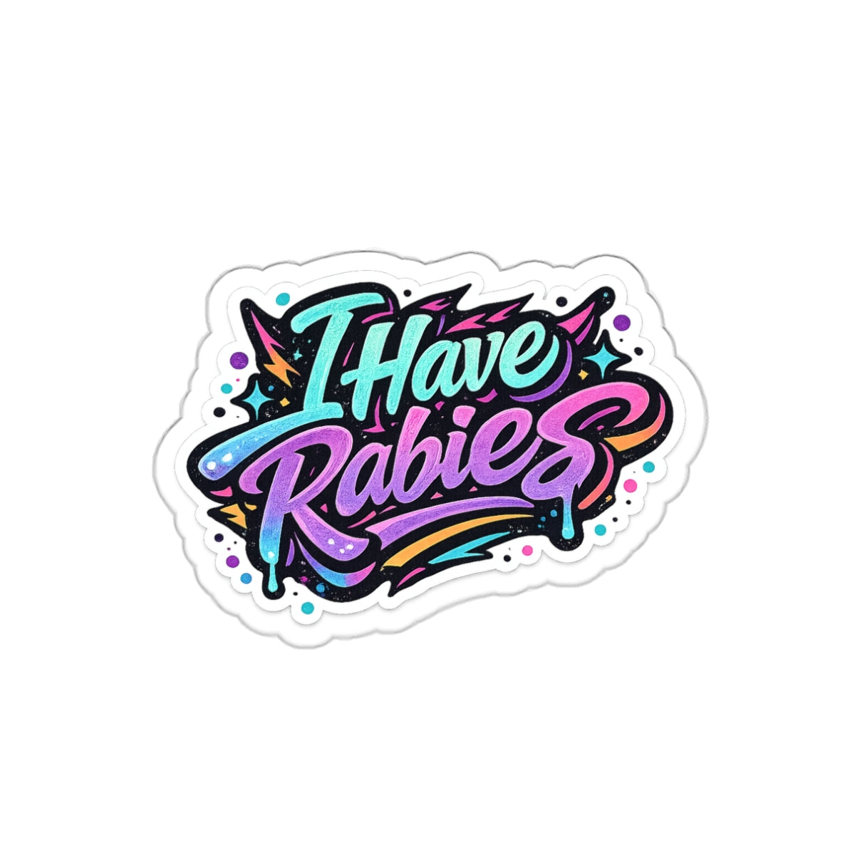 Rabies Graffiti Die Cut Stickers | Indoor Outdoor Sticker
