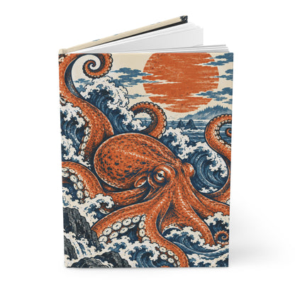Octopus Wave Illustration Journal | Hardcover Lined Notebook