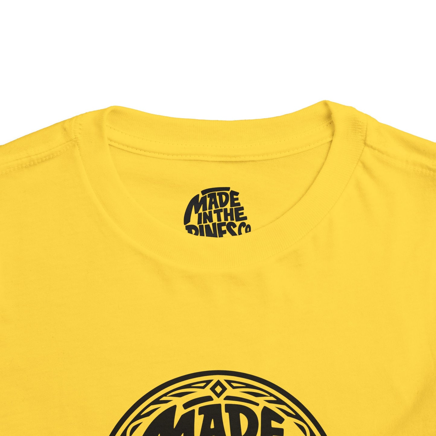 Made in the Pines Toddler Tee — Pine Tree Badge Shirt
