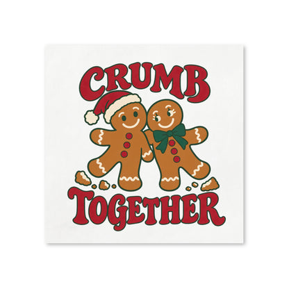 Holiday Napkins — "Crumb Together" Gingerbread Couple Party Napkins