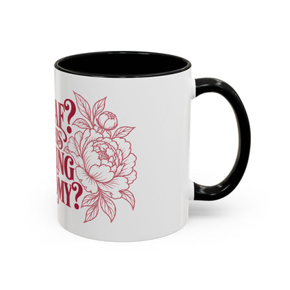 Funny Coffee Mug — “Decaf? In This Fucking Economy?” Accent Ceramic Mug (11/15oz)